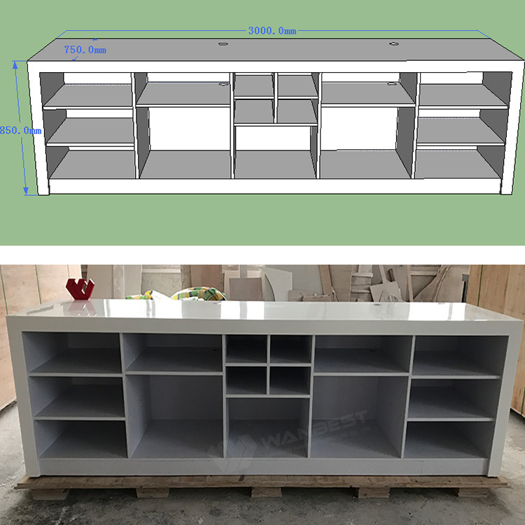 The behind of bar counter with 3D drawing 