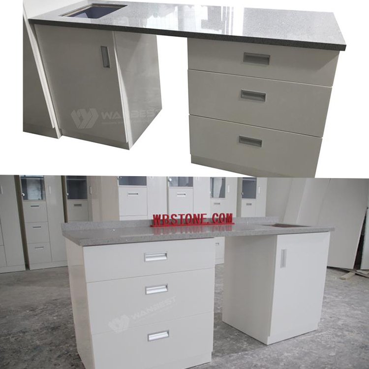 Corian kitchen counter with sink