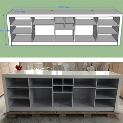 Restaurant corian straight  bar counter custom design with logo