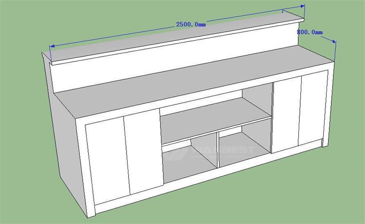 The behind of bar counter 3D drawing 