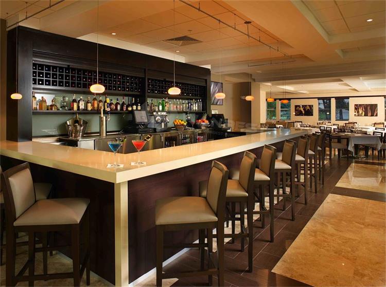 Commercial Custom Hardwood Restaurant Bar Tops, Tables 