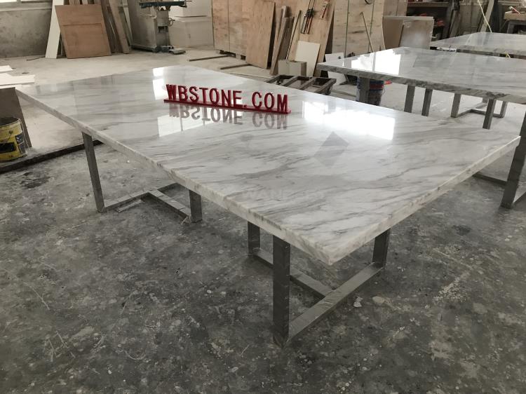 Long marble meeting table 