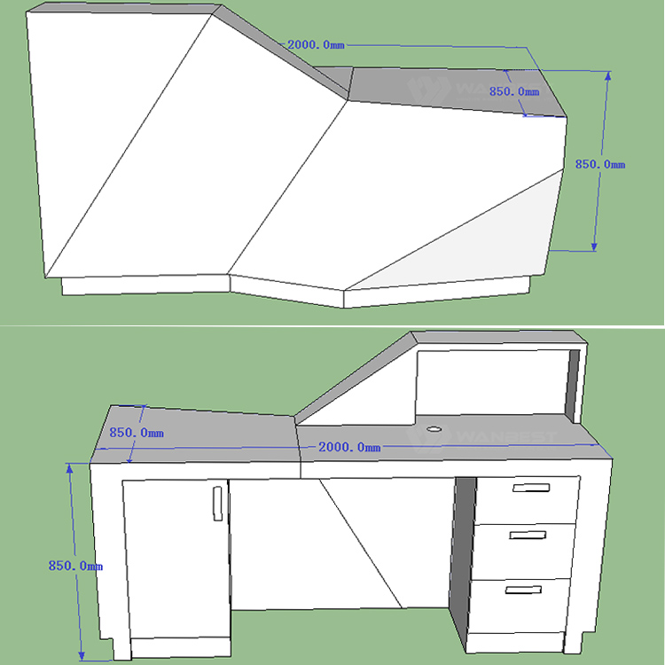 Front counter 3D drawing 