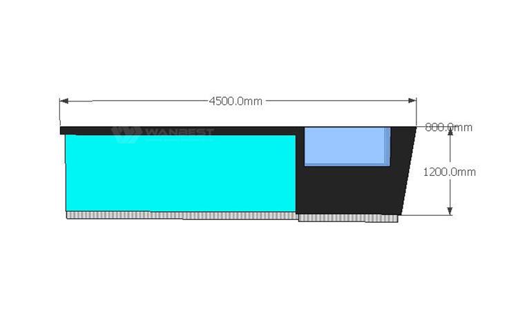 The 3D drawing of bar counter 