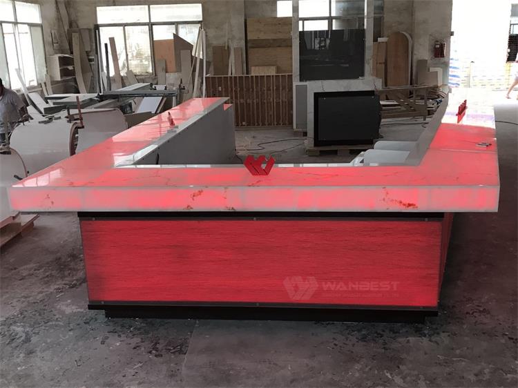 Red artificial stone bar counter 