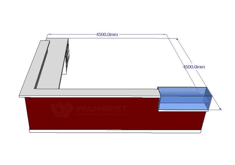 The front of 3D drawing bar counter 