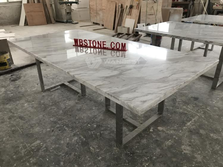 Long marble conference table
