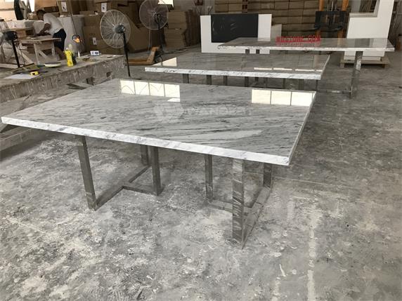 Marble counter top stainless steel legs meeting room table