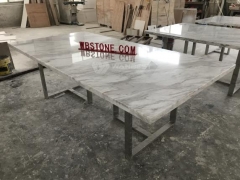 Marble counter top stainless steel legs meeting room table
