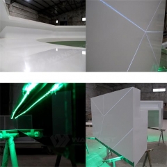 LED lighting large white elegant solid surface reception desk