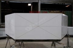 LED lighting large white elegant solid surface reception desk