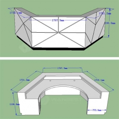 LED lighting large white elegant solid surface reception desk