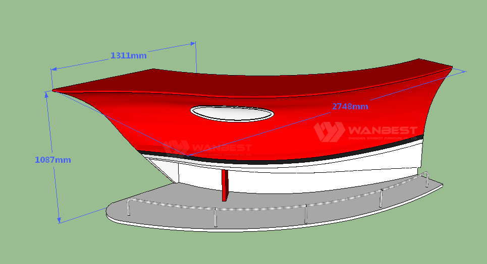 bar counter 3D drawing 