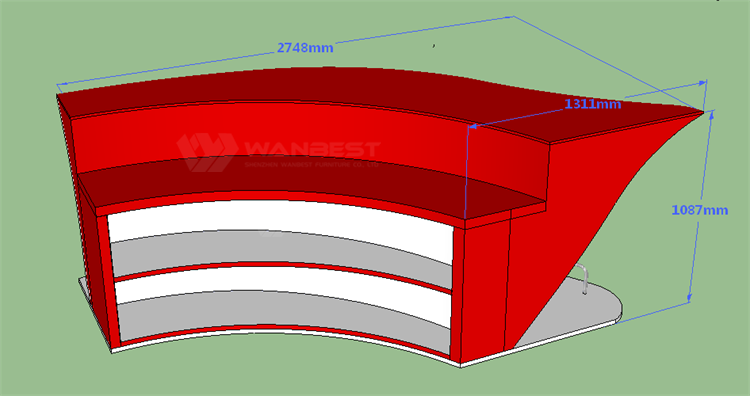 The behind of bar counter 3D drawing 