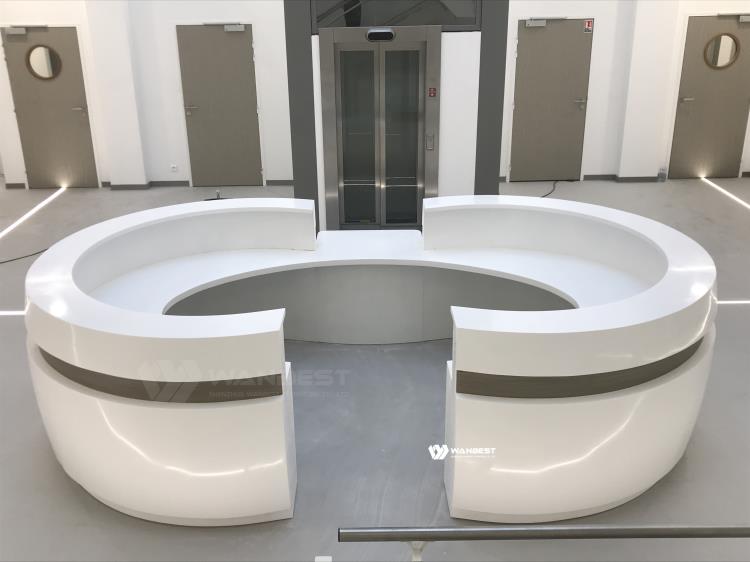 Solid surface reception desk 