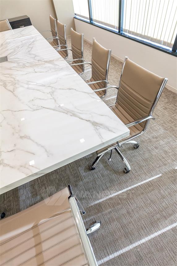 Wood leg marble counter top generous design Conference desk