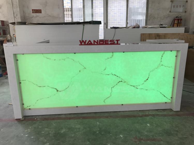 Solid surface bar counter- green light