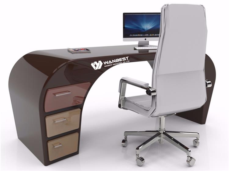 Grey solid surface office desk 