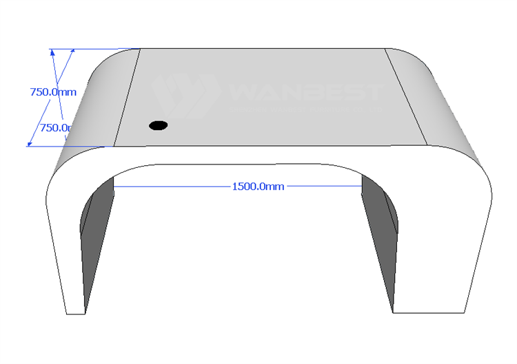 The behind of Office desk 3D drawing 