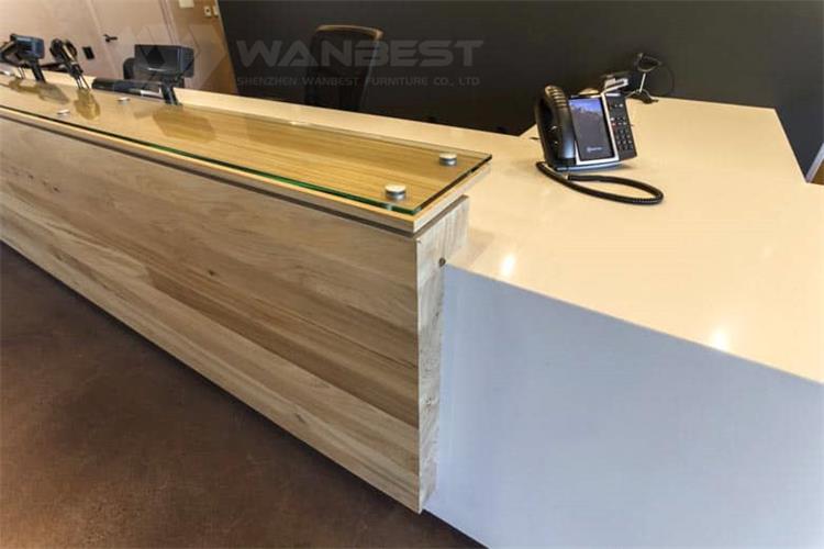 Unique white  reception desk 