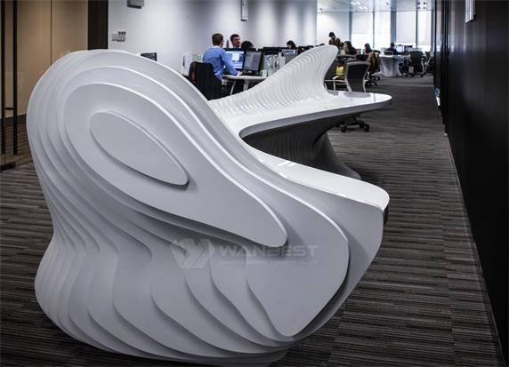 Ingenious bone-shaped artificial stone reception desk