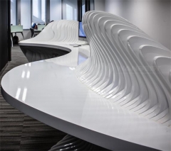 Ingenious bone-shaped artificial stone reception desk