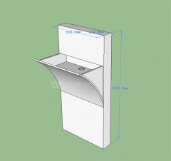 Customized solid surface white bathroom sink with LED