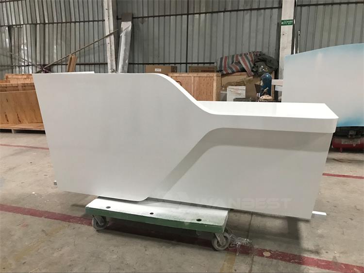 Wood white lacquer painting reception desk
