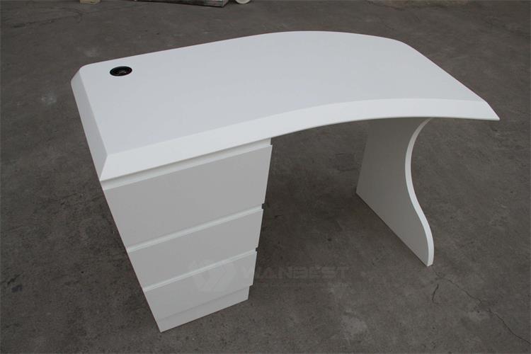 Solid surface white office desk 
