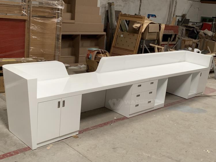 Super Long Straight Commercial Wooden Reception Desk