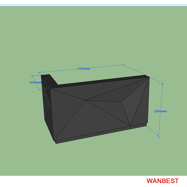 The 3D drawing of reception desk counter 