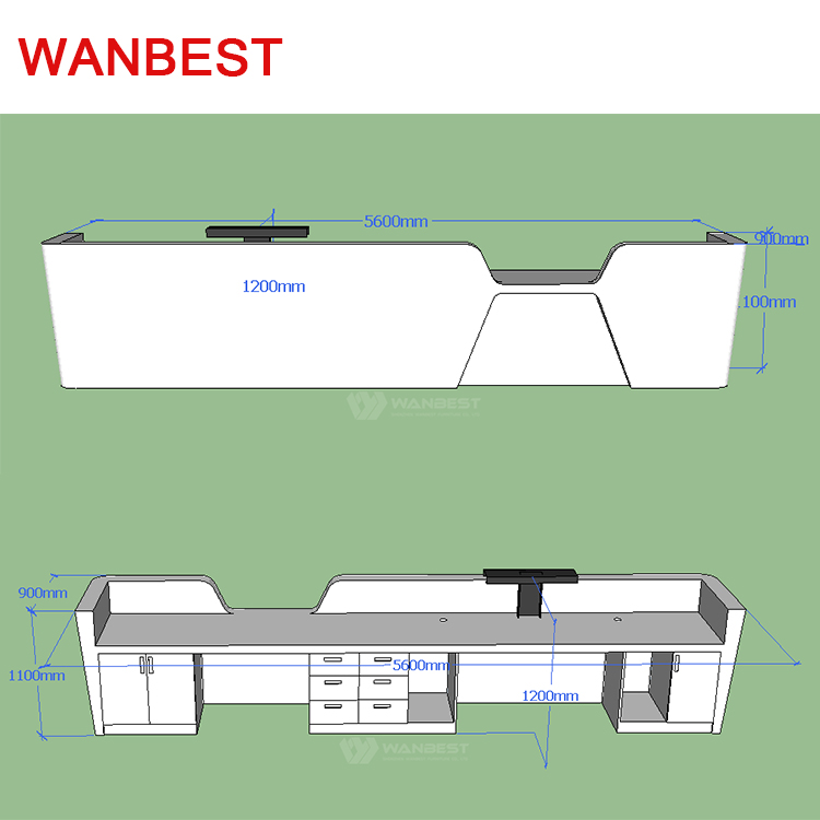 3D drawing reception desk 