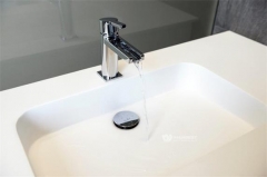 Aritificial Stone White Bathroom Products With 3 Sinks