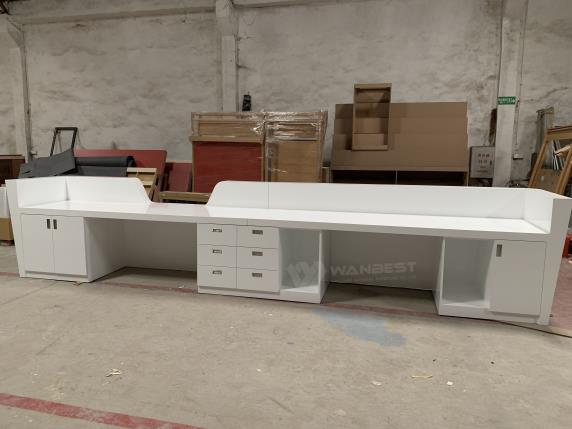 Super Long Straight Commercial Wooden Reception Desk