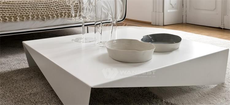 Solid Surface White Square Design Beauty Home Coffee Table