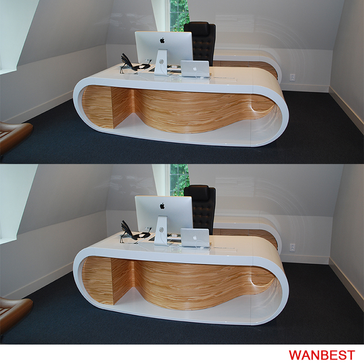 Solid surface & solid wood office desk 
