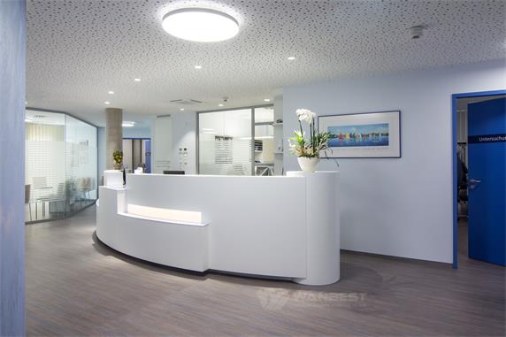 Marble Stone LED Light Large Curved Design Modern Reception Desk