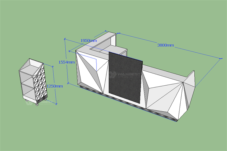 3D drawing reception desk 