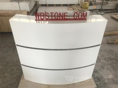 Curved Solid Surface Modern White Durable Reception Desk