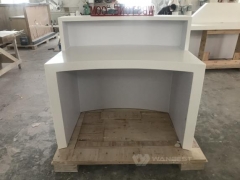 Curved Solid Surface Modern White Durable Reception Desk
