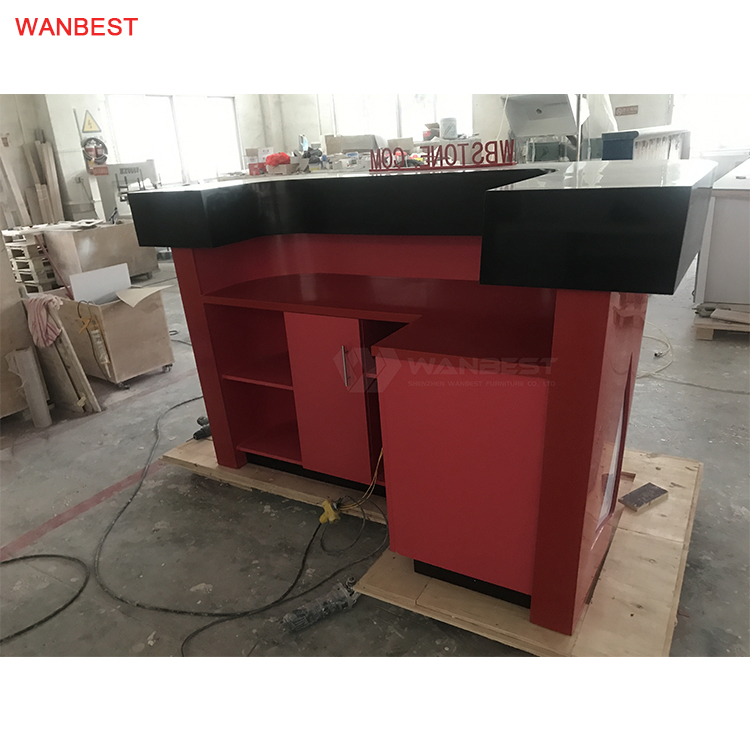 The behind of acrylic solid surface bar counter 
