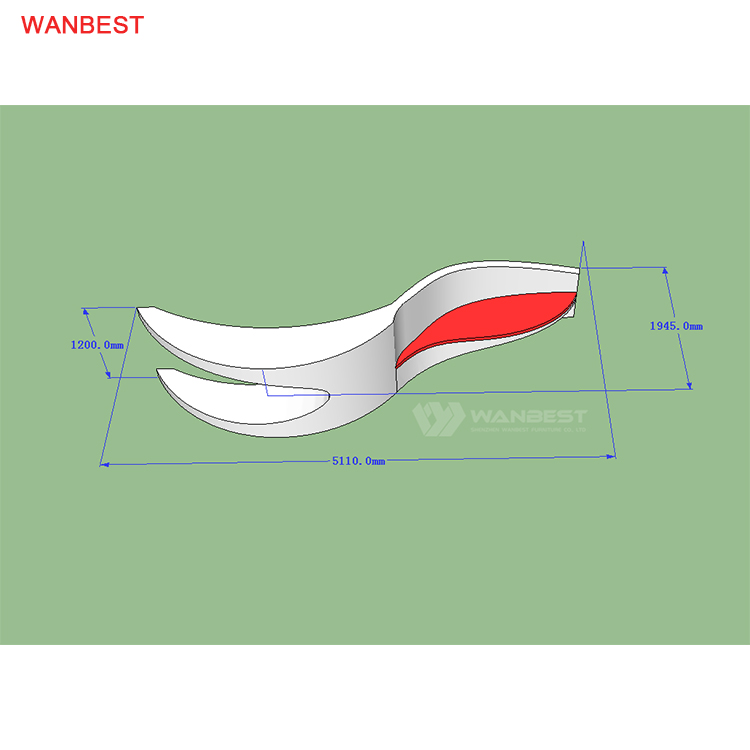 The 3D drawing of reception desk