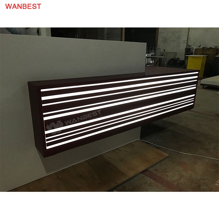 The led lignt of reception desk 