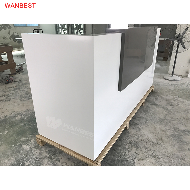 The side of artificial stone reception desk 