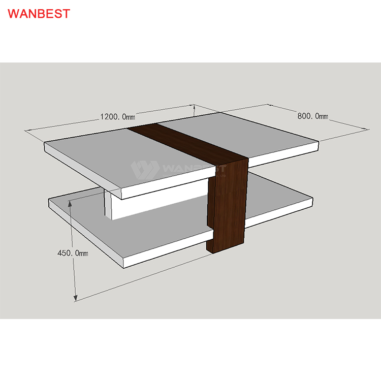 3D drawing of coffee table 
