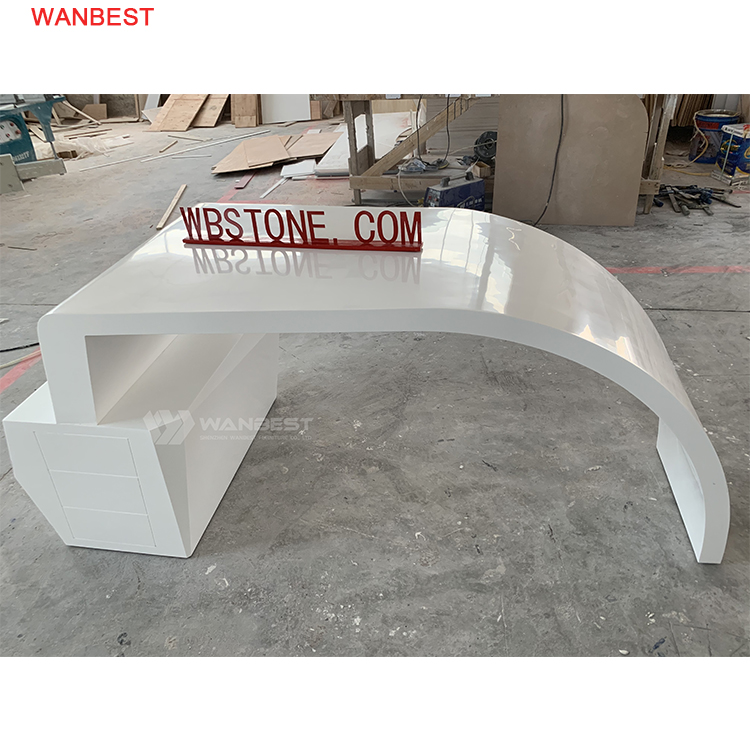 Acrylic stone white office desk 