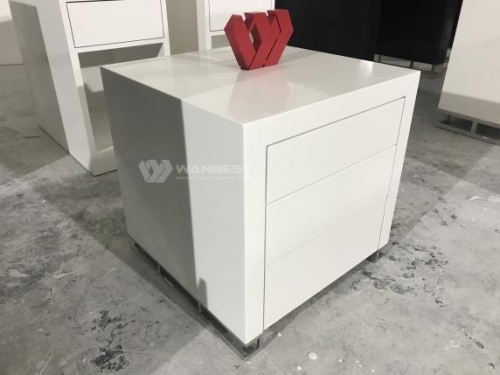 Square Acrylic White Beauty Salon Commercial Display Counter
