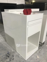 Aritificial Stone White Customized Small Design Commercial Display Counter