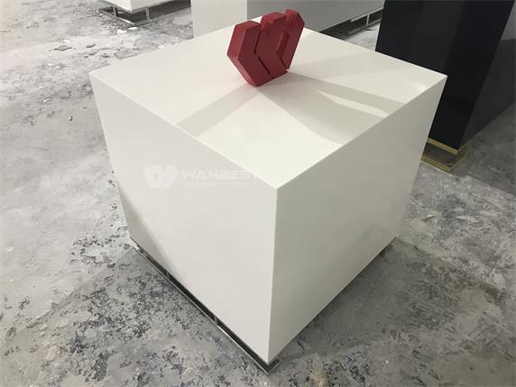 Square Acrylic White Beauty Salon Commercial Display Counter