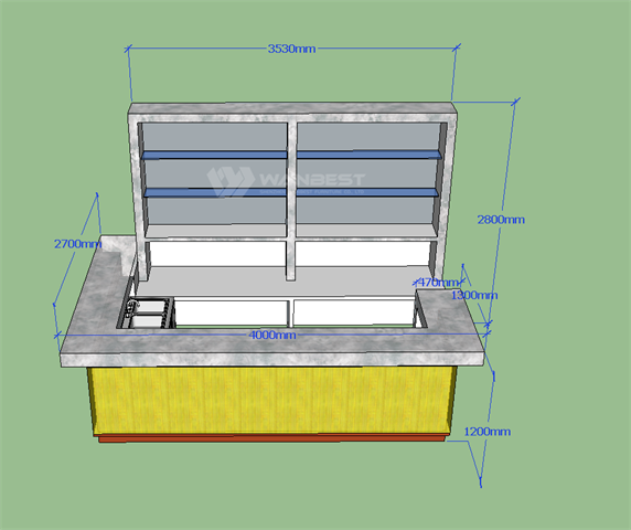 Hight Quality Acrylic Solid Surface Translucent Stone Large Restaurant Pub Counter